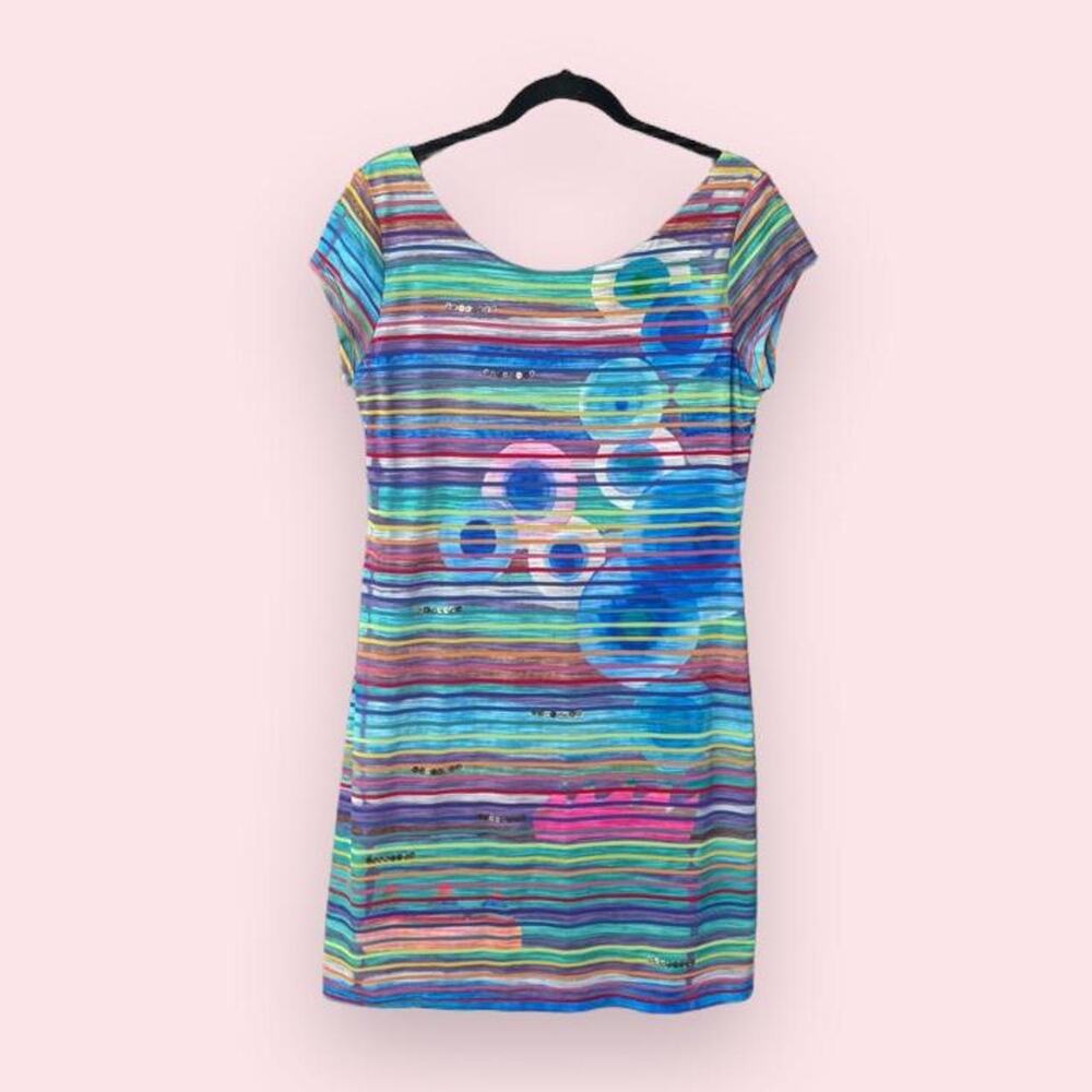 Desigual abstract geometric striped mini dress